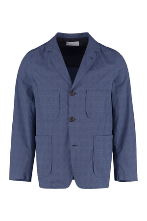 Three-button single-breast checked jacket-0